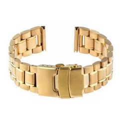 Solid stållänk - GD016 - Guld