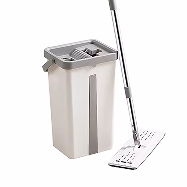 Golvmopp / flatmopp med hink, skaft 152cm