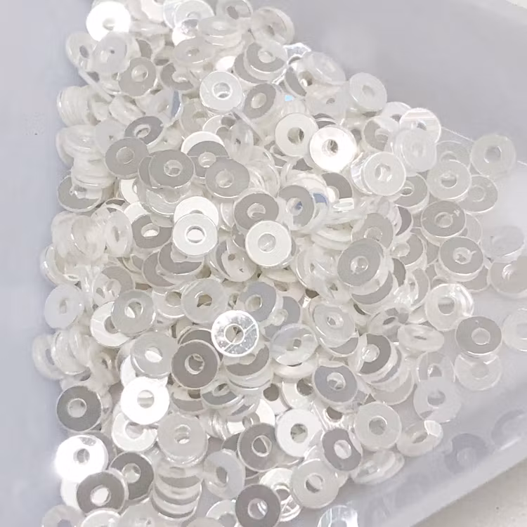 Paljett rund vit 3mm