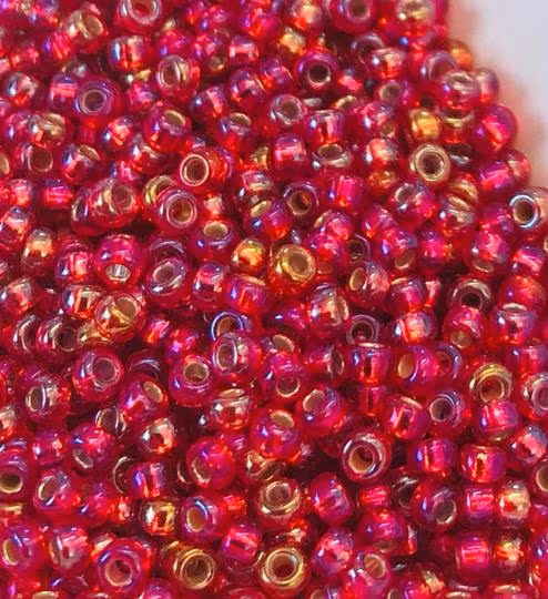 Miyuki seedbeads 11/0 silver lined flame red AB