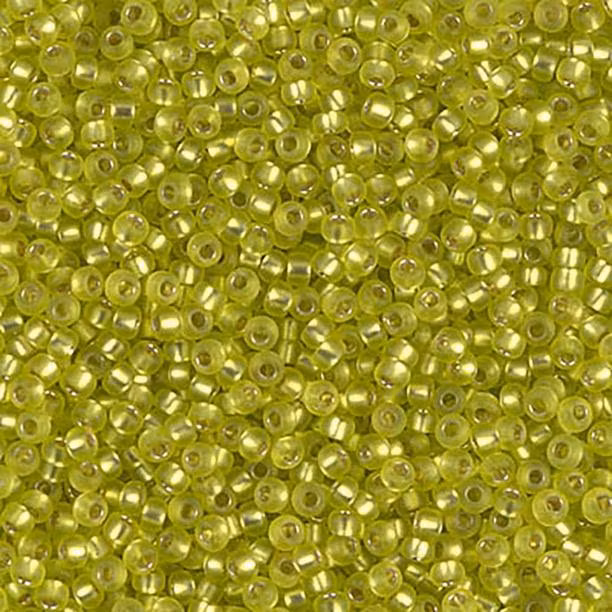 Miyuki seedbeads 11/0 matt silverlined Chartreuse