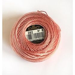 Pärlgarn nr 8 rosa 352