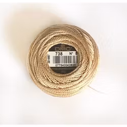 Pärlgarn nr 8 beige 738