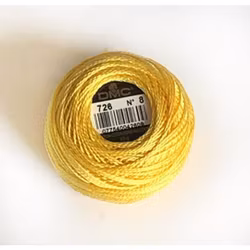 Pärlgarn nr 8 gul 726