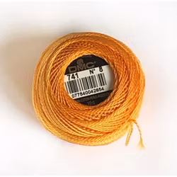 Pärlgarn nr 8 gul 741