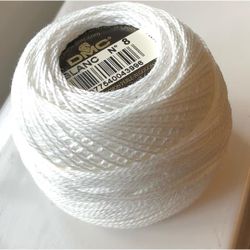 Pärlgarn nr 8 vit blanc