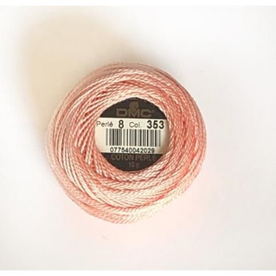 Pärlgarn nr 8 rosa 353