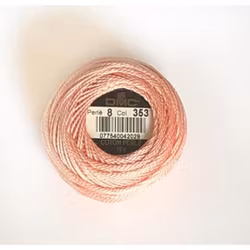 Pärlgarn nr 8 rosa 353