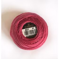Pärlgarn nr 8 rosa 601