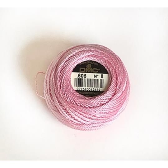 Pärlgarn nr 8 rosa 605