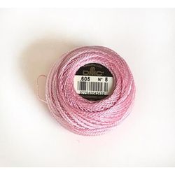 Pärlgarn nr 8 rosa 605