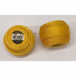 Pärlgarn nr 8 gul 725