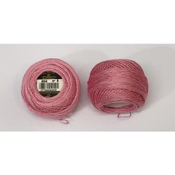Pärlgarn nr 8 rosa 604