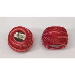 Pärlgarn nr 8 röd melerad 107