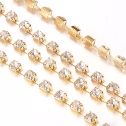 Strasskedja guld kristall 3,5mm