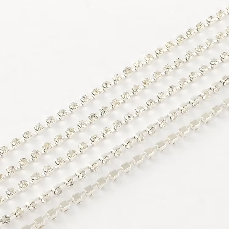 Strasskedja silver kristall 2mm