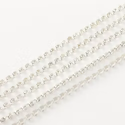 Strasskedja silver kristall 2mm