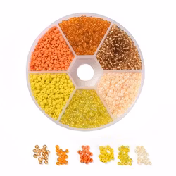 Seedbead 4mm 6 färger gul & orange