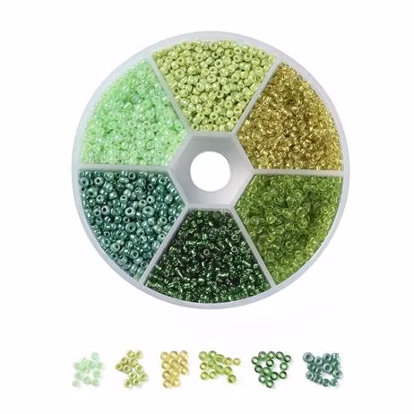Seedbead 4mm 6 färger grön