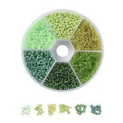 Seedbead 4mm 6 färger grön