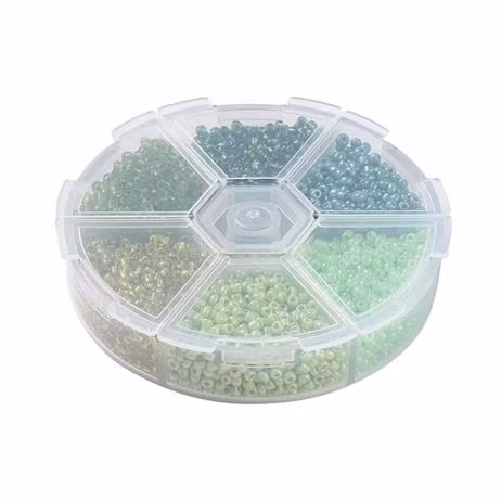 Seedbead 4mm 6 färger grön