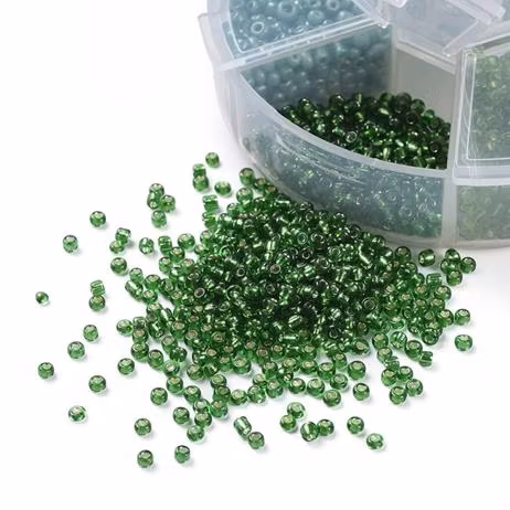 Seedbead 4mm 6 färger grön