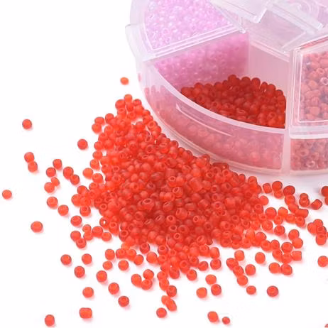 Seedbead 4mm 6 färger rosa & röd