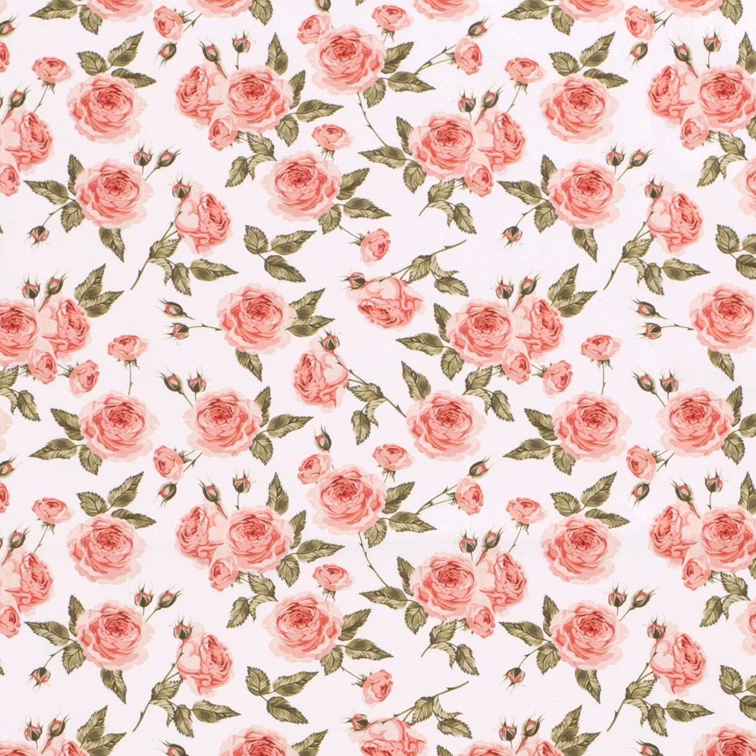 Bomullspoplin rosor rosa