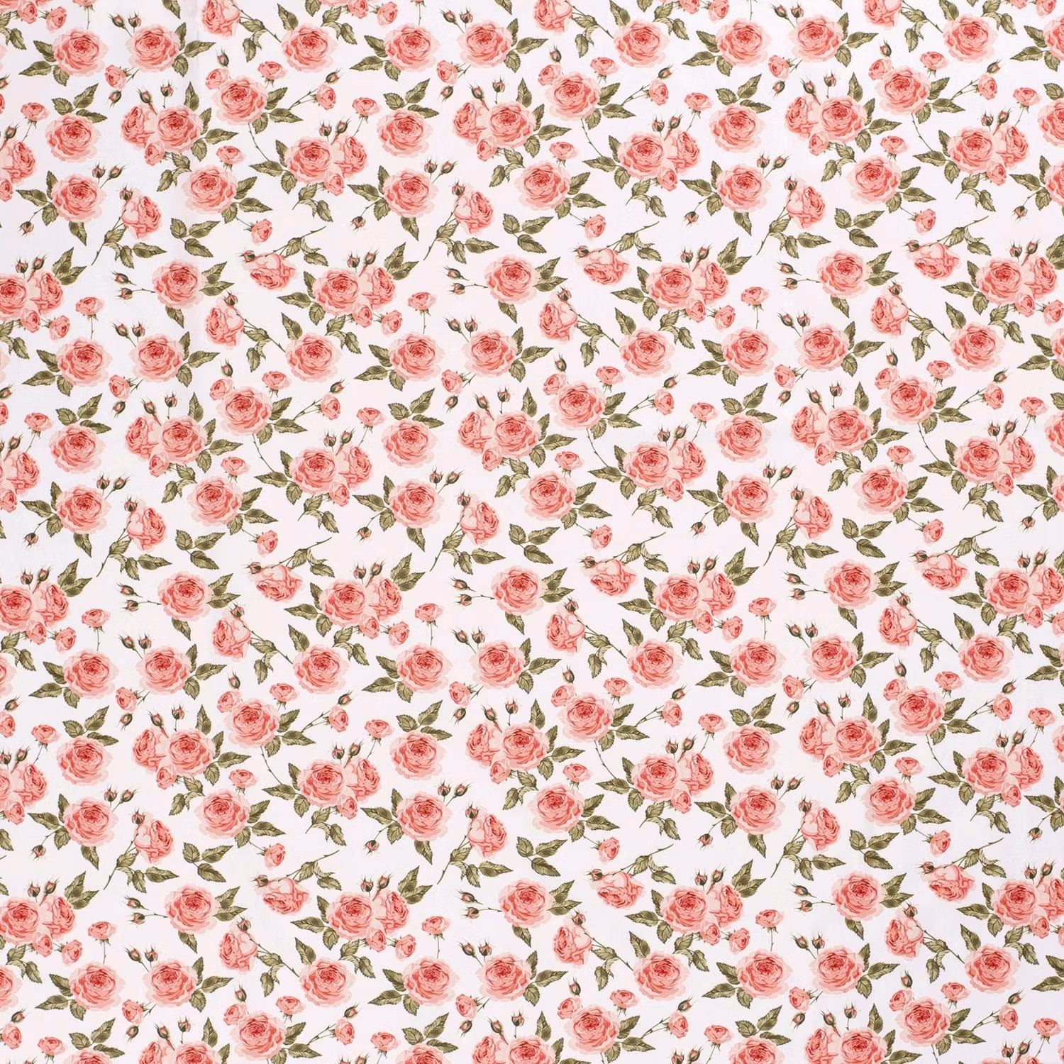 Bomullspoplin rosor rosa