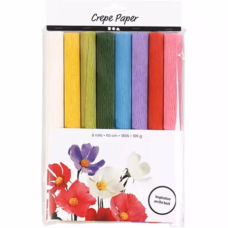 Kräppapper standardfärger 8-p