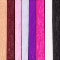 Kräppapper lila & rosa 8-p