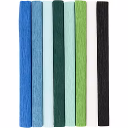 Kräppapper blå & grön 8-p