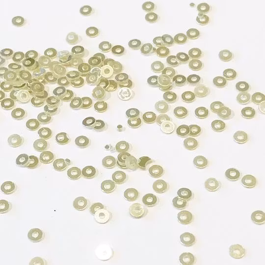 Paljett rund 4mm ljus guld transparent