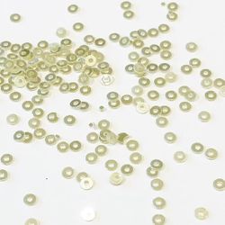Paljett rund 4mm ljus guld transparent