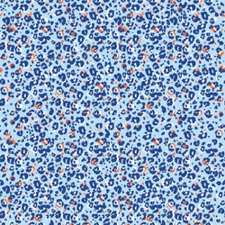 Bomullspoplin panter ljusblå