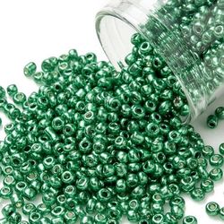 Seedbead 2 mm dark green metallic