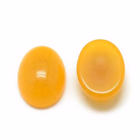 Cabochon halvädelsten guldgul 18x13mm
