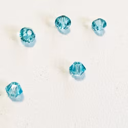 Pärla bicone glas 2mm turkos 10-p