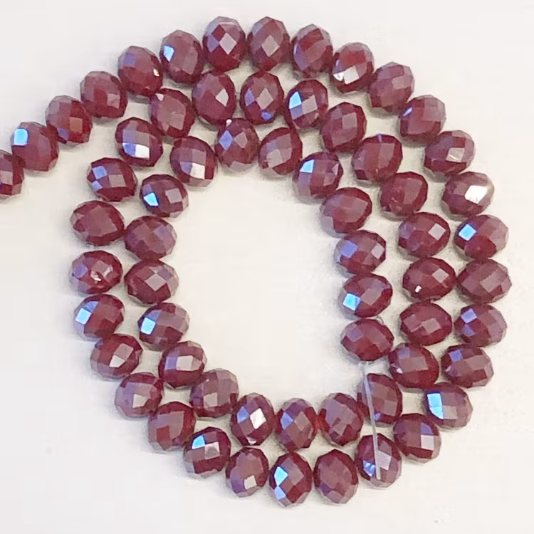 Glaspärla abacus 8mm opak röd