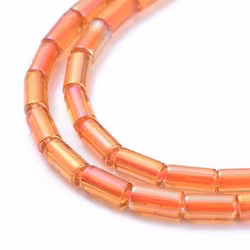 Stavpärla 5 mm rödorange AB