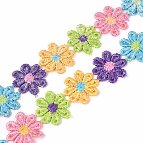 Dekorband blommor på rad
