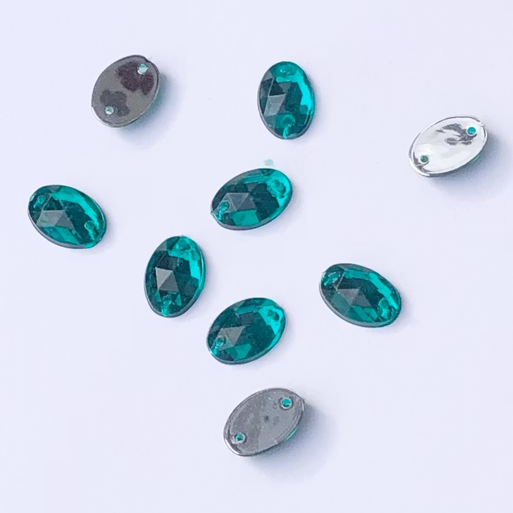 Pärla 10x15mm oval jadegrön 5-p