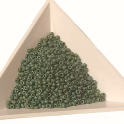 Miyuki seedbeads 11/0 Frost op glaze Rainbow green