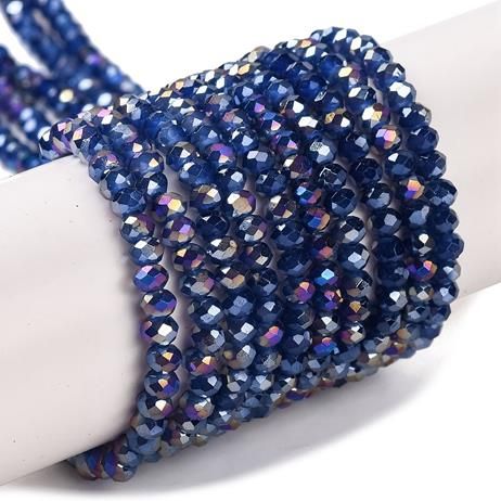 Glaspärla 4mm mörkblå AB
