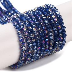 Glaspärla 4mm mörkblå AB