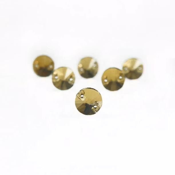 Kristallpärla platt rund 8mm ljus topas