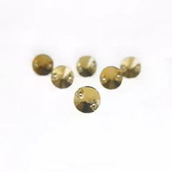 Kristallpärla platt rund 8mm ljus topas