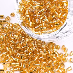 Seedbeads 2mm hexagon guld silverlined