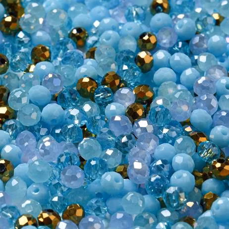 Glaspärla turkos mix