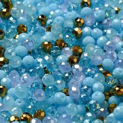 Glaspärla turkos mix
